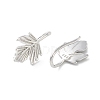 999 Fine Silver Leaf Cuff Earrings EJEW-P296-08P-2