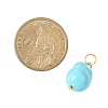 Electroplated Glass Imitation Pearl Pendants PALLOY-JF04579-04-2