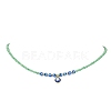 Lampwork Evil Eye Pendant Necklace with Glass Seed Beaded Chains for Women NJEW-JN04419-3