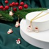 40Pcs 4 Style Christmas Theme Light Gold Alloy Enamel Pendants ENAM-LS0001-61-6