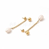 Ion Plating(IP) 304 Stainless Steel Ball Chain Stud Earrings EJEW-C017-01G-2