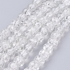 Spray Painted Crackle Glass Beads Strands CCG-Q001-6mm-01-1