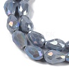 Opaque Solid Color Electroplate Glass Beads Strands LS-EGLA-N013-P10mm-B05-3