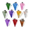 Spray Painted Glass Pendants X-GLAA-Z007-03-1