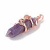 Natural Amethyst Pointed Pendants G-L524-13RG-06-4