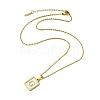 Ion Plating(IP) Rectangle with Initial Letter 304 Stainless Steel Pendant Necklace NJEW-R265-04G-G-3