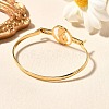 201 Stainless Steel Flat Round Link Bangles for Women BJEW-R014-01G-05-3
