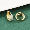 Brass Enamel Hoop Earrings EJEW-D336-01G-2