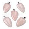 Natural Rose Quartz Pendants G-F820-04P-01-1