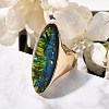 Resin Horse Eye Finger Rings LS-RJEW-R006-01G-02-2