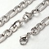304 Stainless Steel Figaro Chain Necklaces and Bracelets Sets SJEW-L379-13P-2