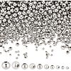 1050Pcs 5 Styles Round 304 & 316 Surgical Stainless Steel Spacer Beads STAS-NB0001-52-1