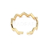 Brass Micro Pave Cubic Zirconia Open Cuff Rings RJEW-R146-02G-2