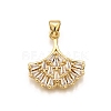 Brass Micro Pave Cubic Zirconia Pendants KK-K401-18G-1