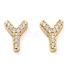 Rack Plating Brass Micro Pave Clear Cubic Zirconia Beads KK-G500-30G-Y-1