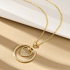 Brass Micro Pave Clear Cubic Zirconia Ring Pendant Necklaces LS-NJEW-P322-A04-G-2