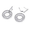 Clear Cubic Zirconia Donut Dangle Hoop Earrings EJEW-N011-55P-3