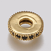 Brass Micro Pave Cubic Zirconia Bead Spacers ZIRC-K074-11A-02G-2
