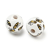 Printed Wood European Beads WOOD-G022-10A-2