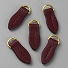 Leaf Shape Leather Zipper Heads FIND-WH0139-145A-1