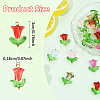 10Pcs Glass Pendants PALLOY-YW00040-01-3