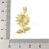 Rack Plating Brass Micro Pave Cubic Zirconia Pendants KK-S380-29G-02-3