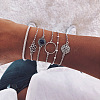 6Pcs 6 Styles Alloy Link & Chain Bracelet Set FS-WG1CF16-01-2