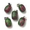 Dyed Natural Marble Pendants G-Z067-03P-05-2