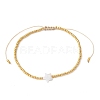 Natural Pearl & Seed Braided Bead Bracelets BJEW-JB09722-03-1