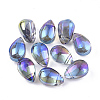 Electroplate Glass Charms X-EGLA-T014-04B-1