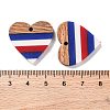 Independence Day Opaque Striped Resin & Walnut Wood Pendants RESI-U010-02V-3