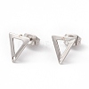 Non-Tarnish 201 Stainless Steel Stud Earring Findings with Hole EJEW-A071-29P-1
