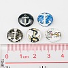 Helm &  Anchor Printed Glass Cabochons X-GGLA-A002-12mm-WW-3