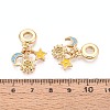 Brass Micro Pave Clear Cubic Zirconia and Enamel European Dangle Charms KK-T079-73G-3