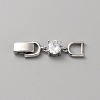 Extender Clasps Brass Cubic Zirconia Fold Over Extension Clasps Golden and Platinum Watch Band Extension Clasps  KK-WH20004-02B-P-1