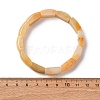 Natural Topaz Jade Bead Stretch Bracelets for Women Men BJEW-C097-02A-12-3