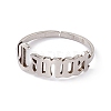 304 Stainless Steel Constellation Open Cuff Ring for Women RJEW-C035-01J-P-2