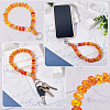 Resin Rondelle Bead with Polyester & Spandex Cord Phone Hand Strap Chains HJEW-TADJ0012-5