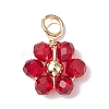 20Pcs 5 Colors Glass Charms PALLOY-JF02918-3