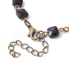 Square Faceted Glass Beaded Link Chain Bracelet Making AJEW-JB01150-47-3