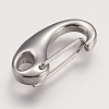 Non-Tarnish 304 Stainless Steel Push Gate Snap Keychain Clasp Findings STAS-F083-04P-01-1