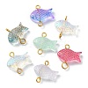 Spray Painted Transparent Glass Connector Charms PALLOY-JF02118-1