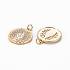 Brass Micro Pave Clear Cubic Zirconia Pendants KK-S356-682-2