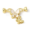 Brass Pave Clear Cubic Zirconia Fold Over Clasps KK-M320-17G-1