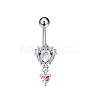 316L Surgical Stainless Steel Pave Cubic Zirconia Curved Barbell Bell Rings WG68FB4-01-1