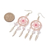 304 Stainless Steel with Glass Dangle with Natural Agate Stud Earring EJEW-MZ00185-01-3