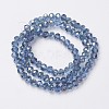 Electroplate Transparent Glass Beads Strands X-EGLA-A034-T4mm-S09-2