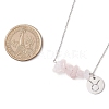 Natural Rose Quartz Chip & Constellation Pendant Necklaces NJEW-JN05084-02-3