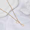 1Pc Letter & Heart Stainless Steel Lariat Necklaces for Women NJEW-LP0002-87G-U-3