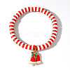 Elegant Christmas Handmade Polymer Clay Heishi Beaded Stretch Bracelets MV9996-4-1